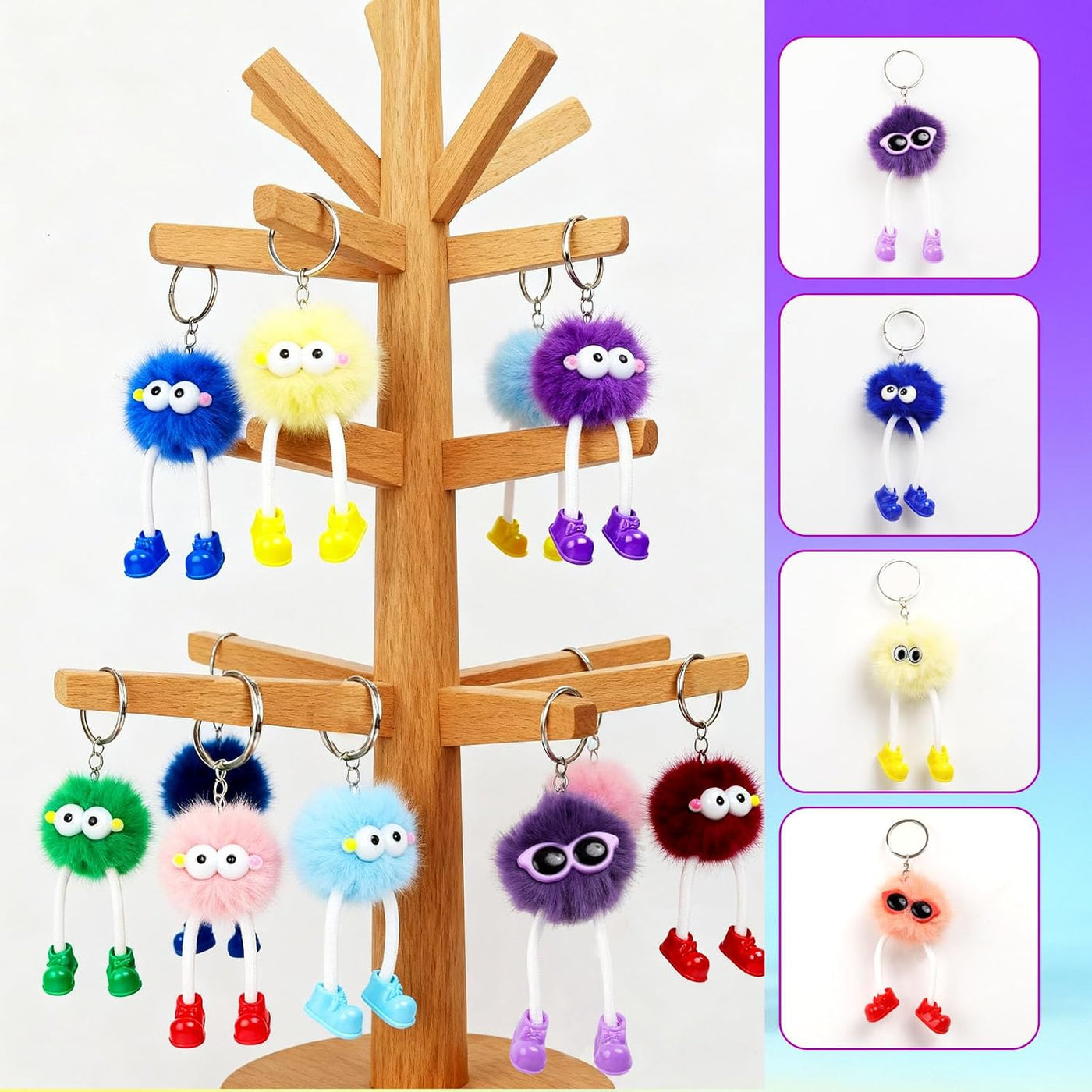 OMyFav 30 llaveros para niños, coloridos juguetes de peluche para f...