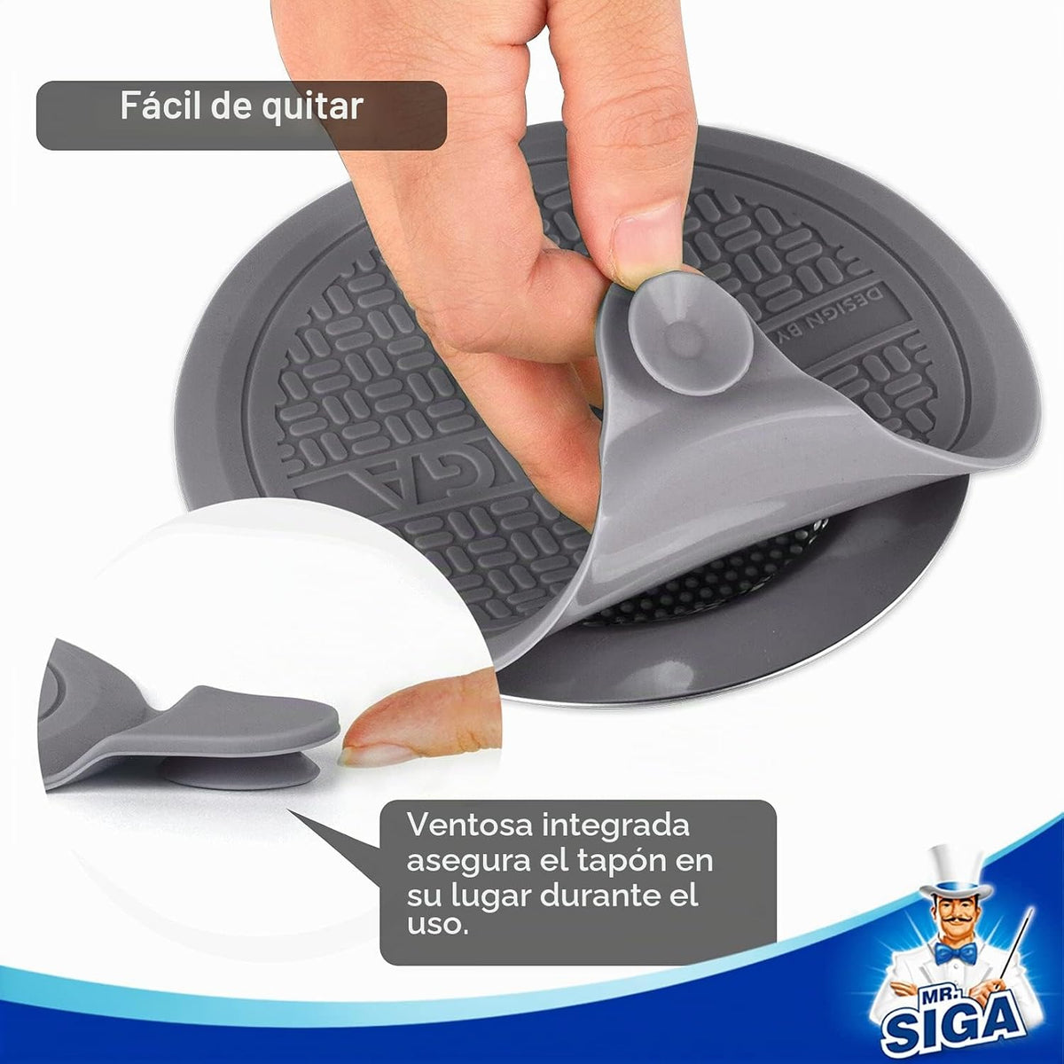 MR.SIGA Tapón de silicona para bañera, tapón de drenaje para ducha,...