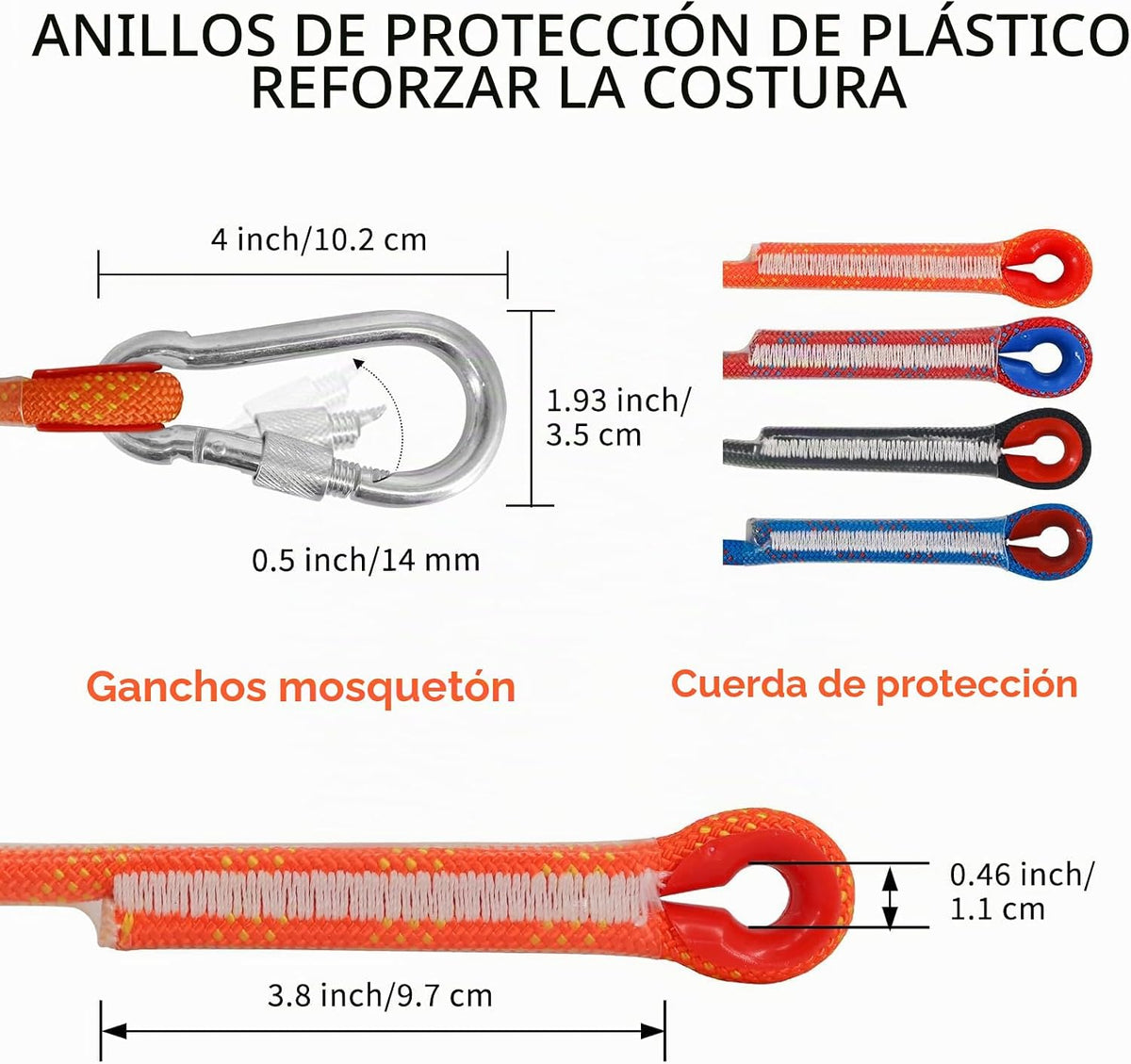 NewDoar Cuerda de Escalada 8(5\/16pulg), 10mm (3\/8pulg), Cuerda de...