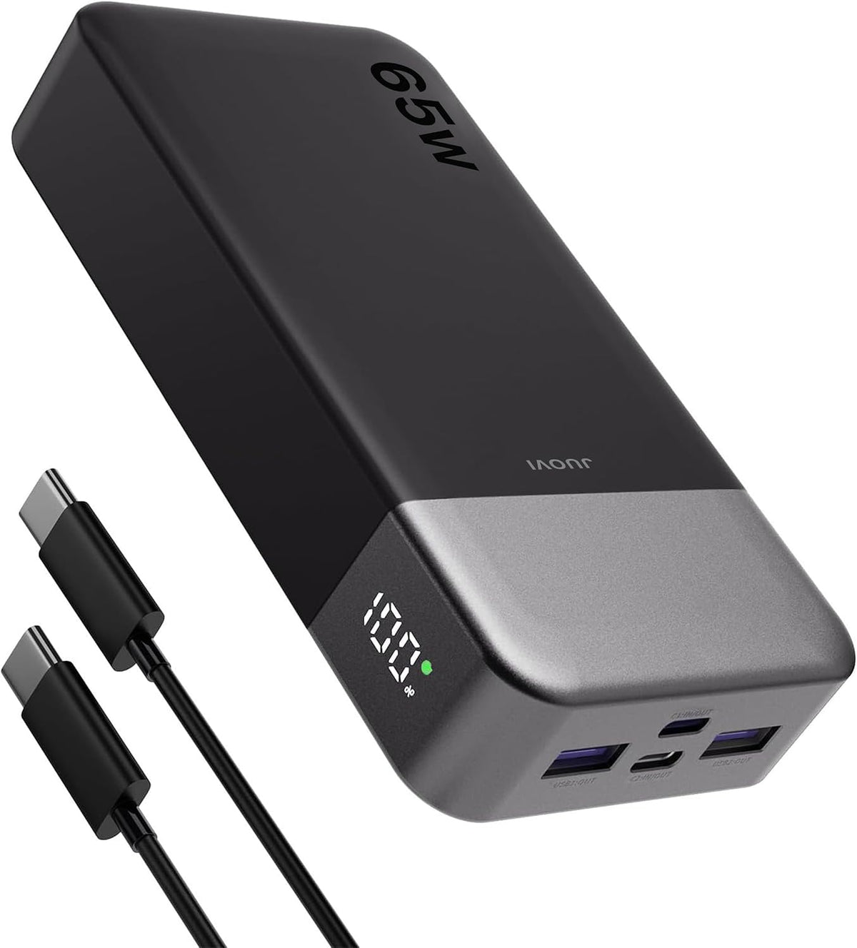 Cargador portátil para ordenador portátil JUOVI Power Bank 65W 2000...