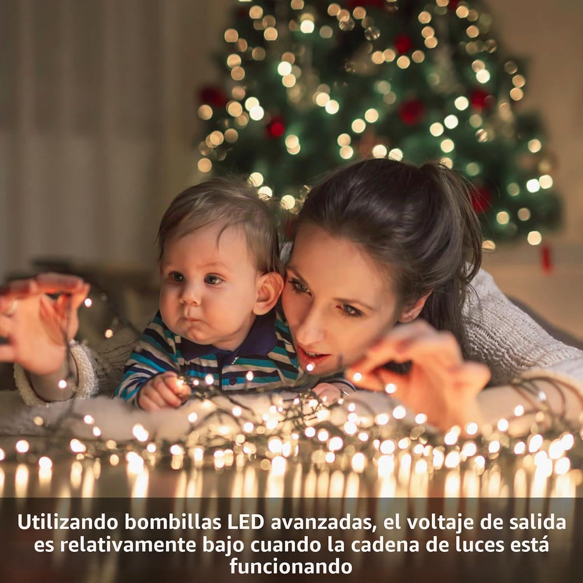 VIL Luces para árbol de Navidad con anillo, 9.9 pies, 16 líneas, 54...