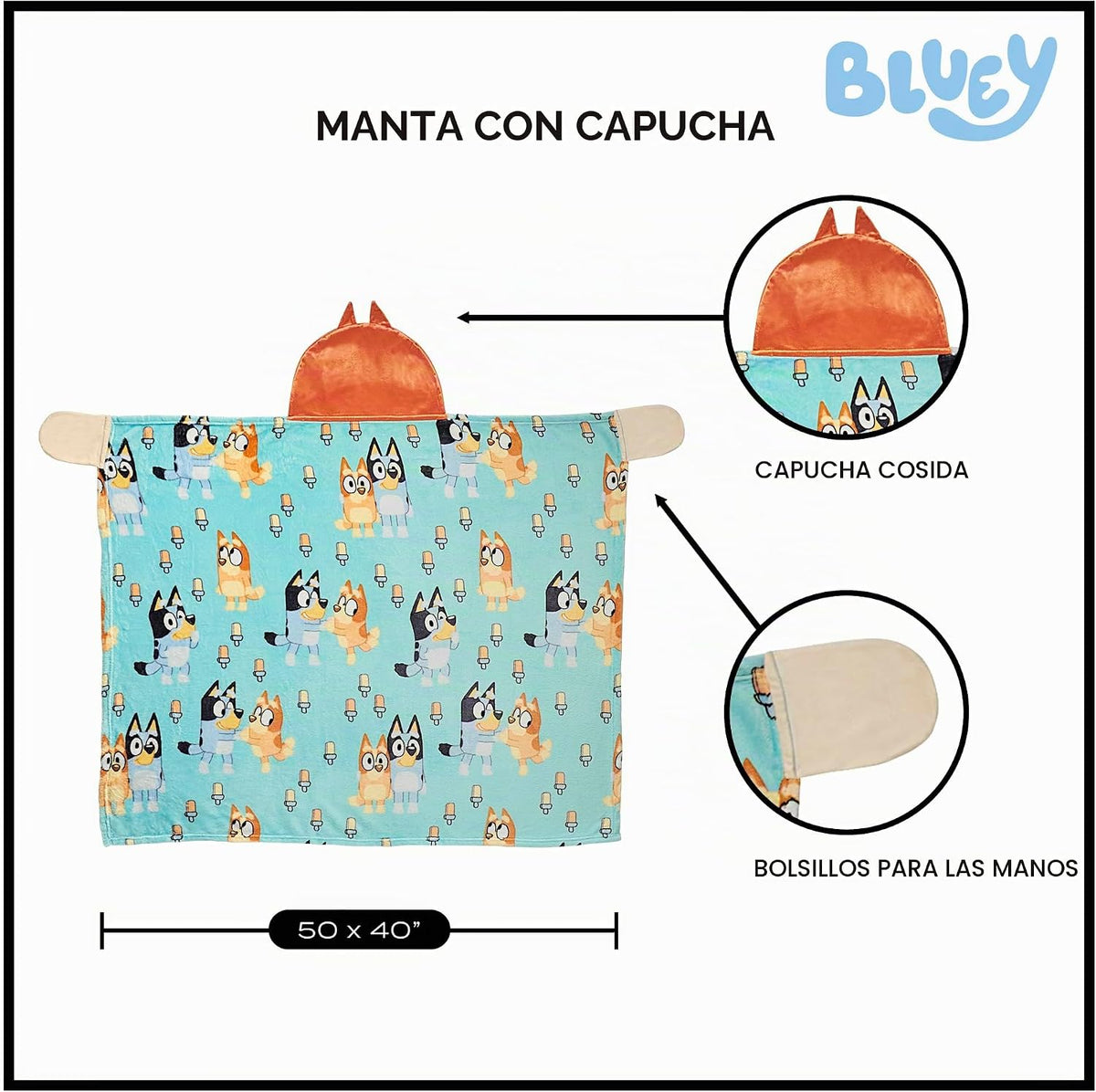Northwest Manta con capucha de personajes, acogedora y ligera, 40 x...