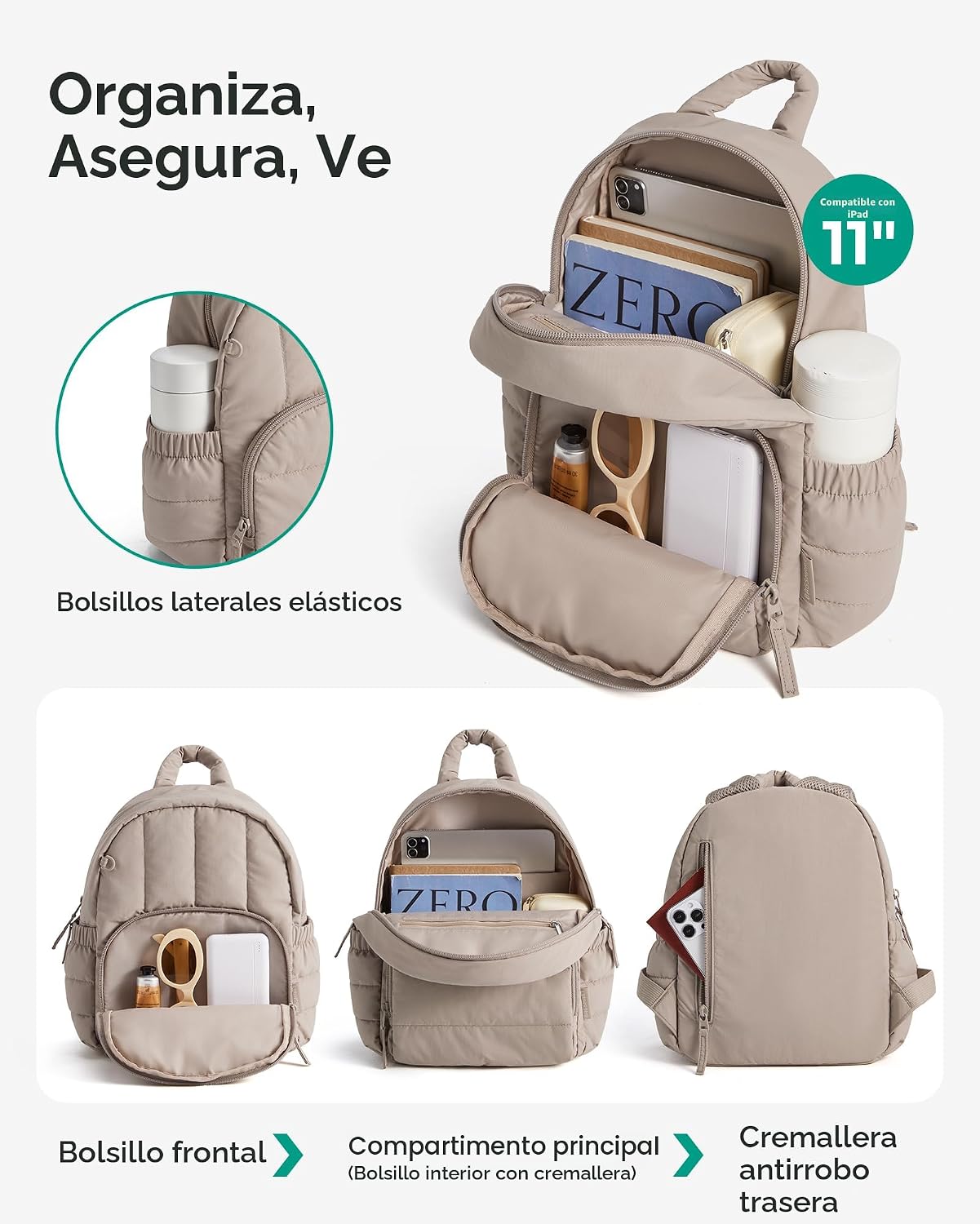 Bagsmart - Mini mochila para mujeres, mochila pequeña y ligera tipo...