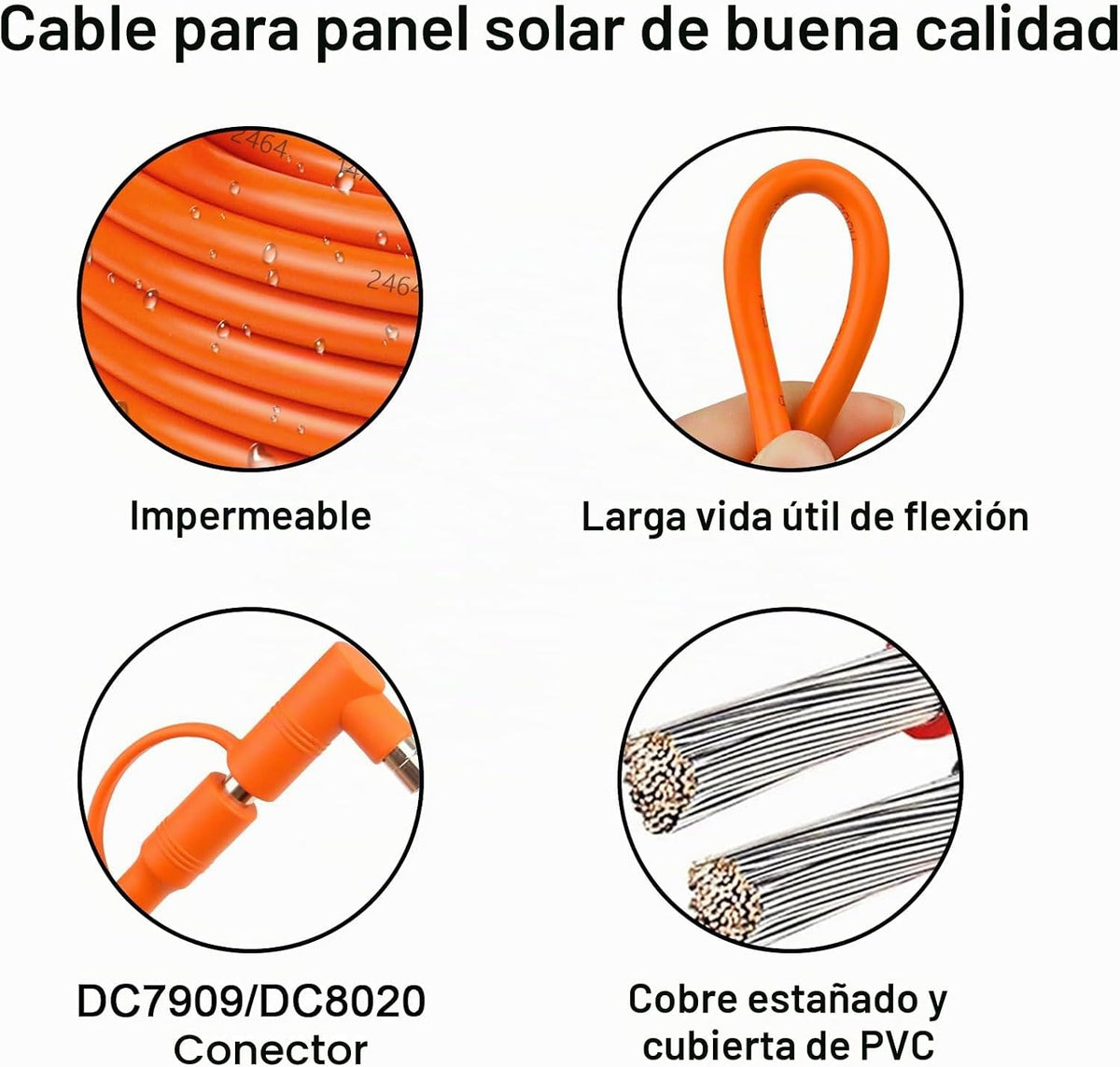 Cable de extensión de panel solar DC7909 de 40 pies 14AWG compatibl...
