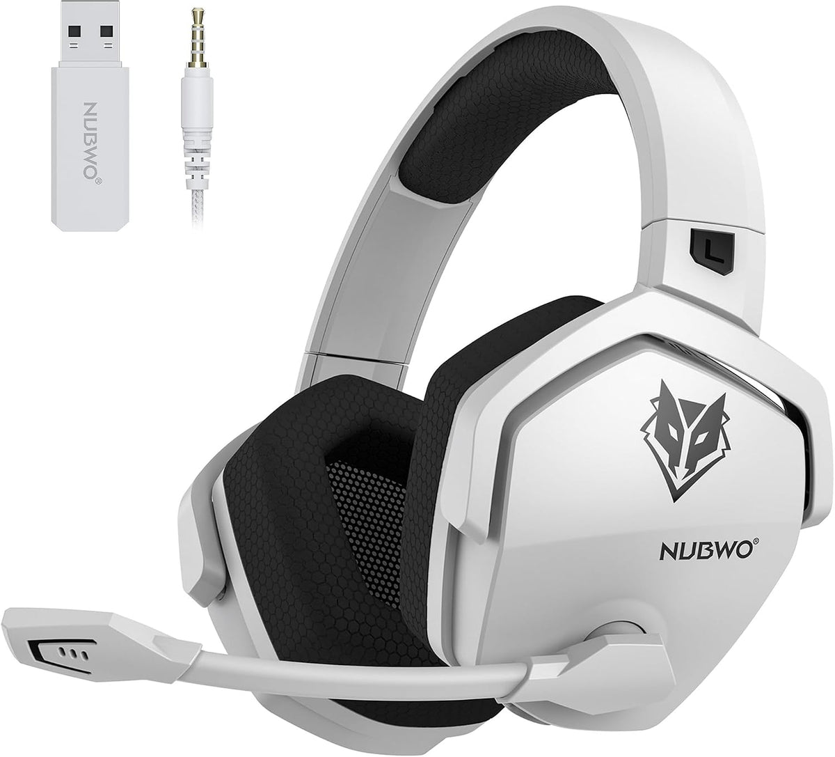 NUBWO Auriculares inalámbricos para juegos con micrófono para PC Ps...