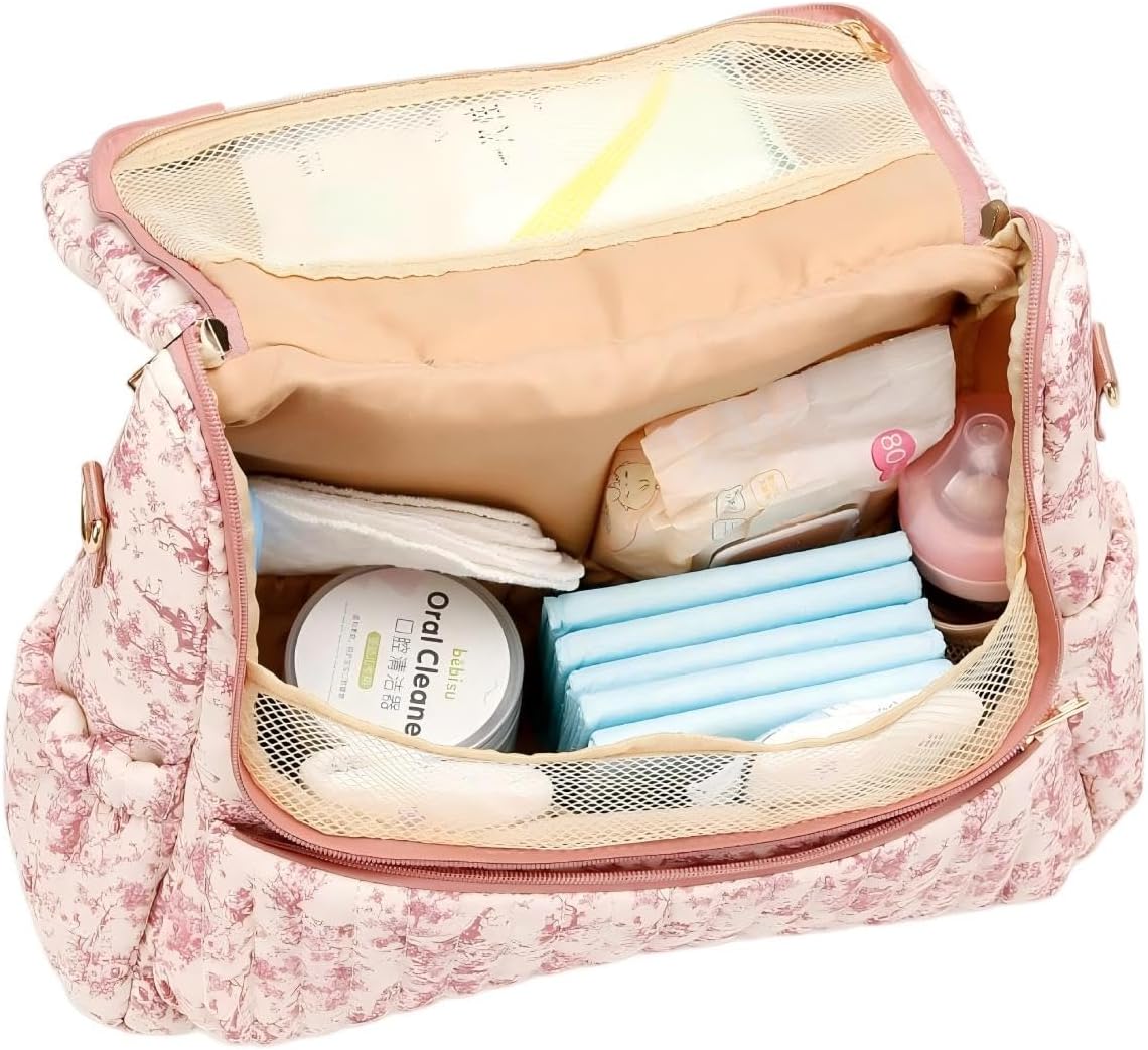 ANKICK Mochila acolchada para pañales con correas para cochecito, b...
