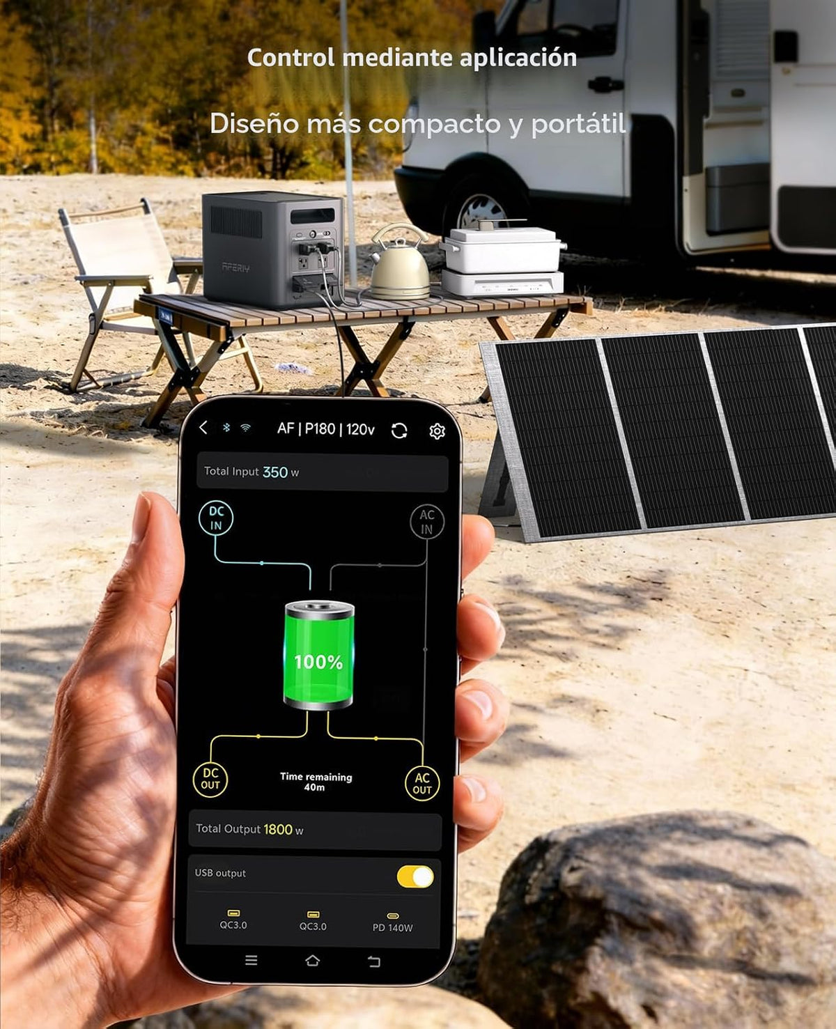 AFERIY Estación De Energía Portátil 1024Wh&amp;400W Panel Solar,Kit...
