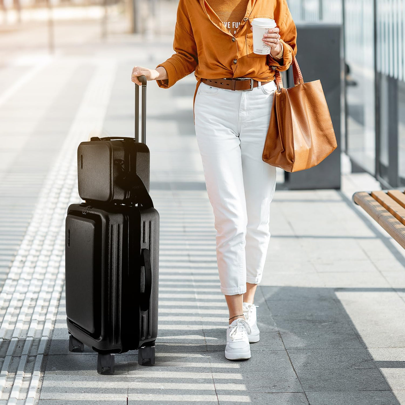 TRAVELARIM No se puede expandir, Negro azabache, Maleta de mano de...