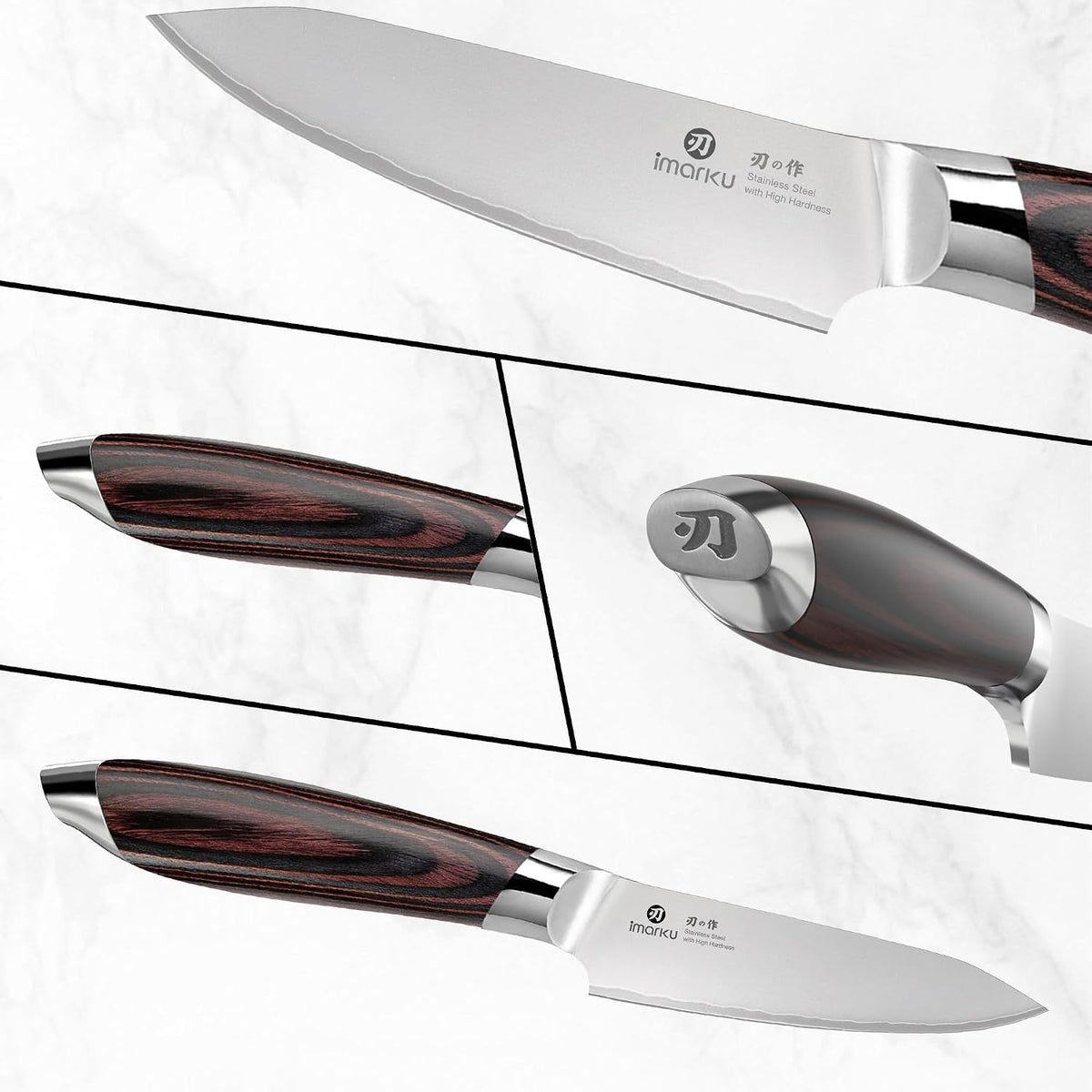 imarku Cuchillo de pelar de 3.75 pulgadas, cuchillo japonés de acer...