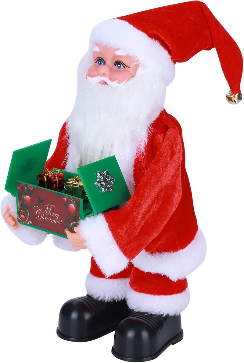 Caja de regalo iluminada con apertura eléctrica de Papá Noel, figur...