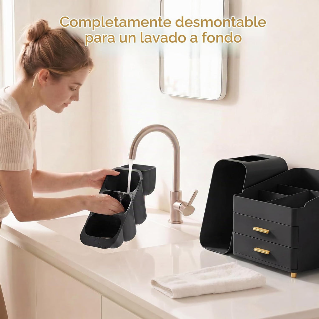 Asdbko Organizador de maquillaje de gran capacidad con soporte para...