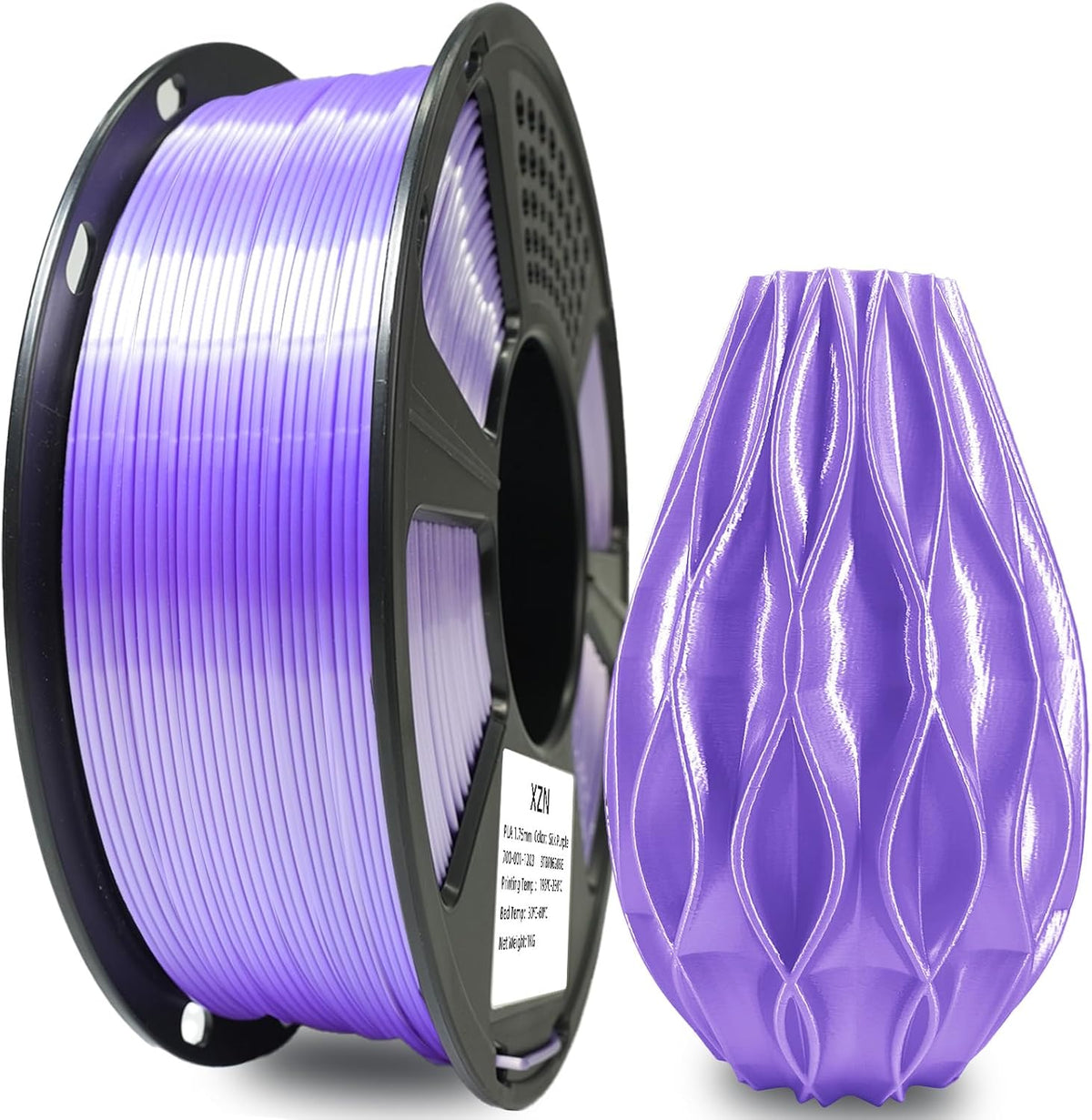 XZN Seda PLA Filamento 1.75mm, Filamento Metálico Brillante Púrpura...