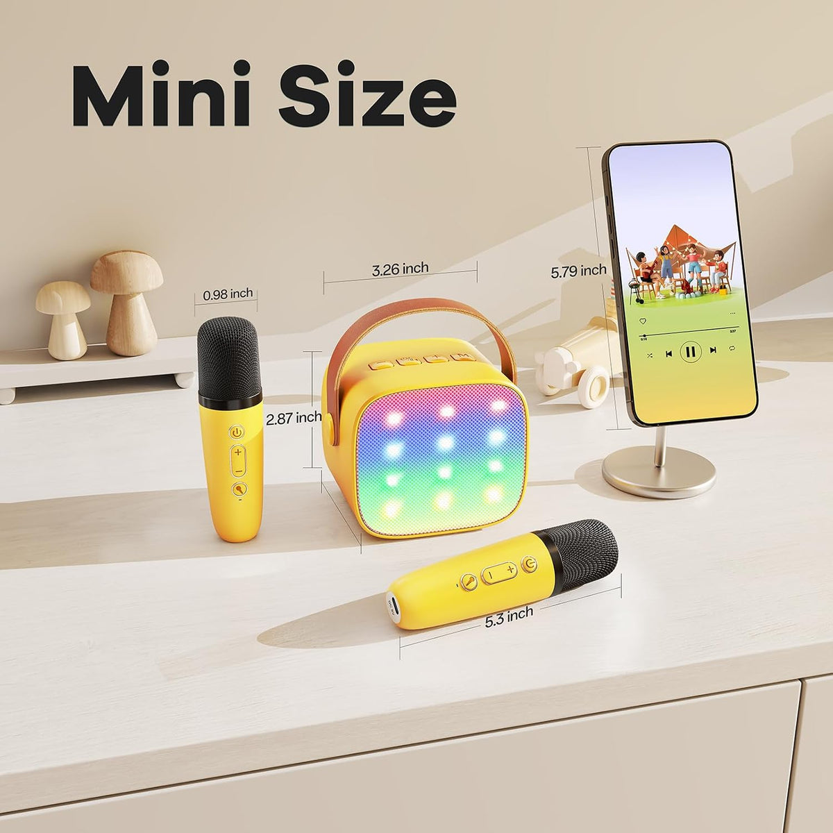 Micrófono de karaoke mini YLL para niños y adultos, altavoz Bluetoo...