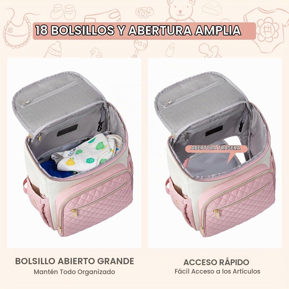 LOVEVOOK Mochila para Pañales de Gran Capacidad con Cambiador Portá...