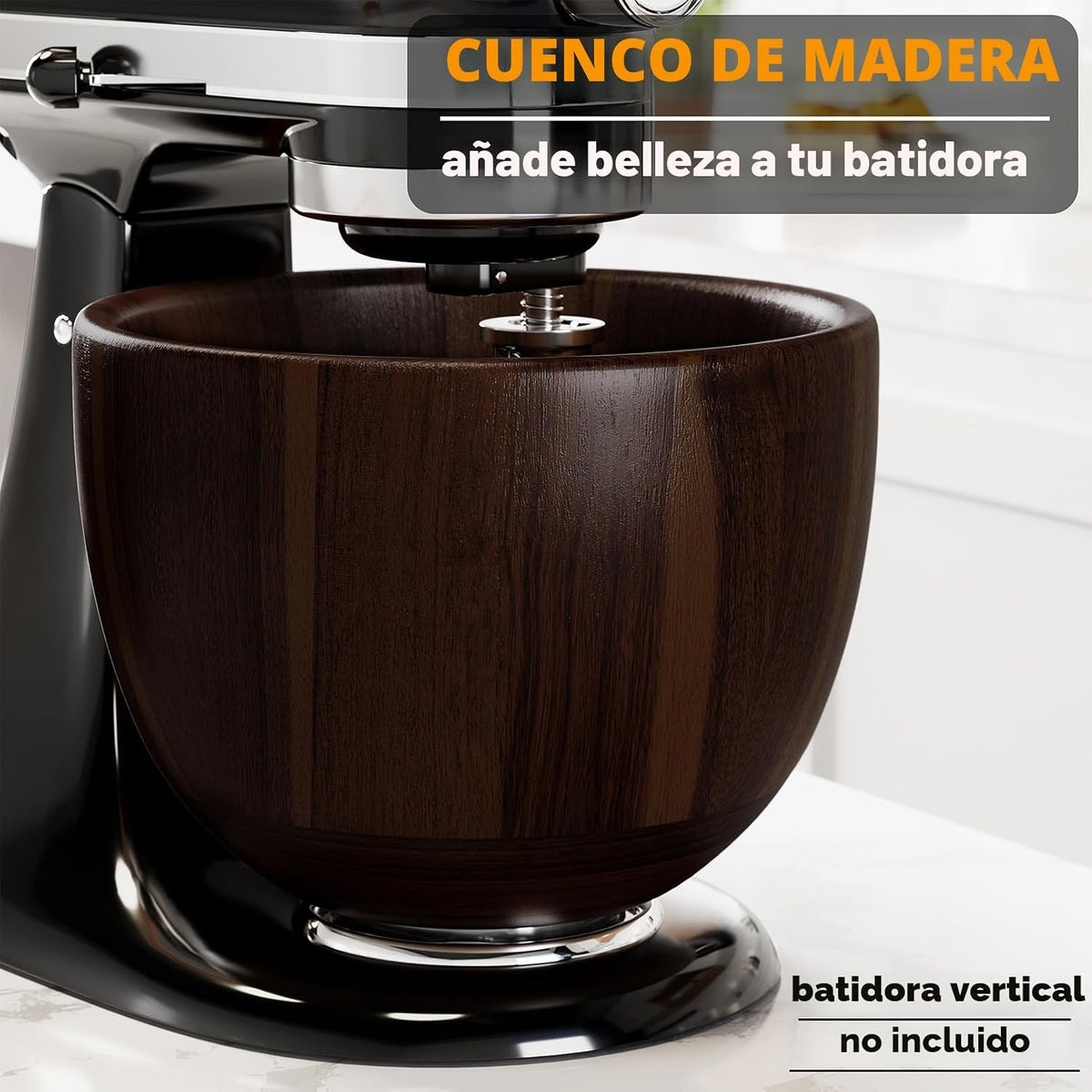 SpaceAid Cuenco de madera para mezclador \u2013 Kitchen Space Aid S...