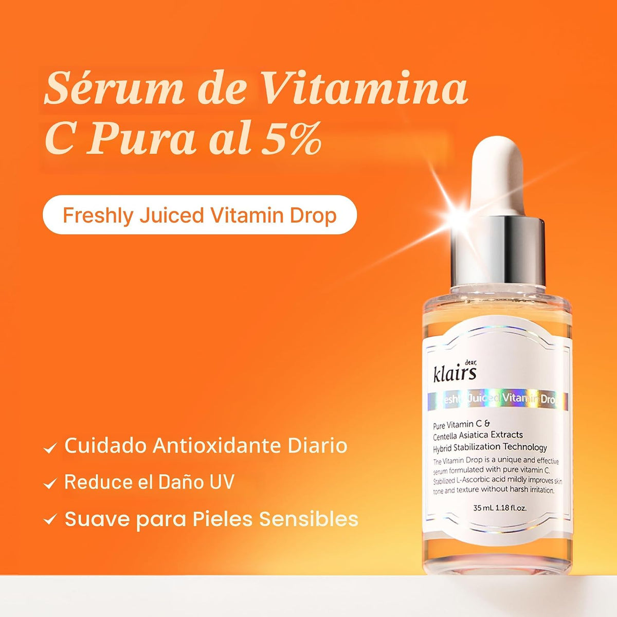 DearKlairs Suero de vitamina C - Cuidado de manchas oscuras para pi...