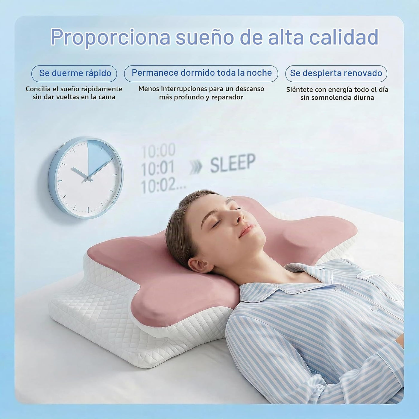 Almohada cervical para aliviar el dolor de cuello, almohada ortopéd...