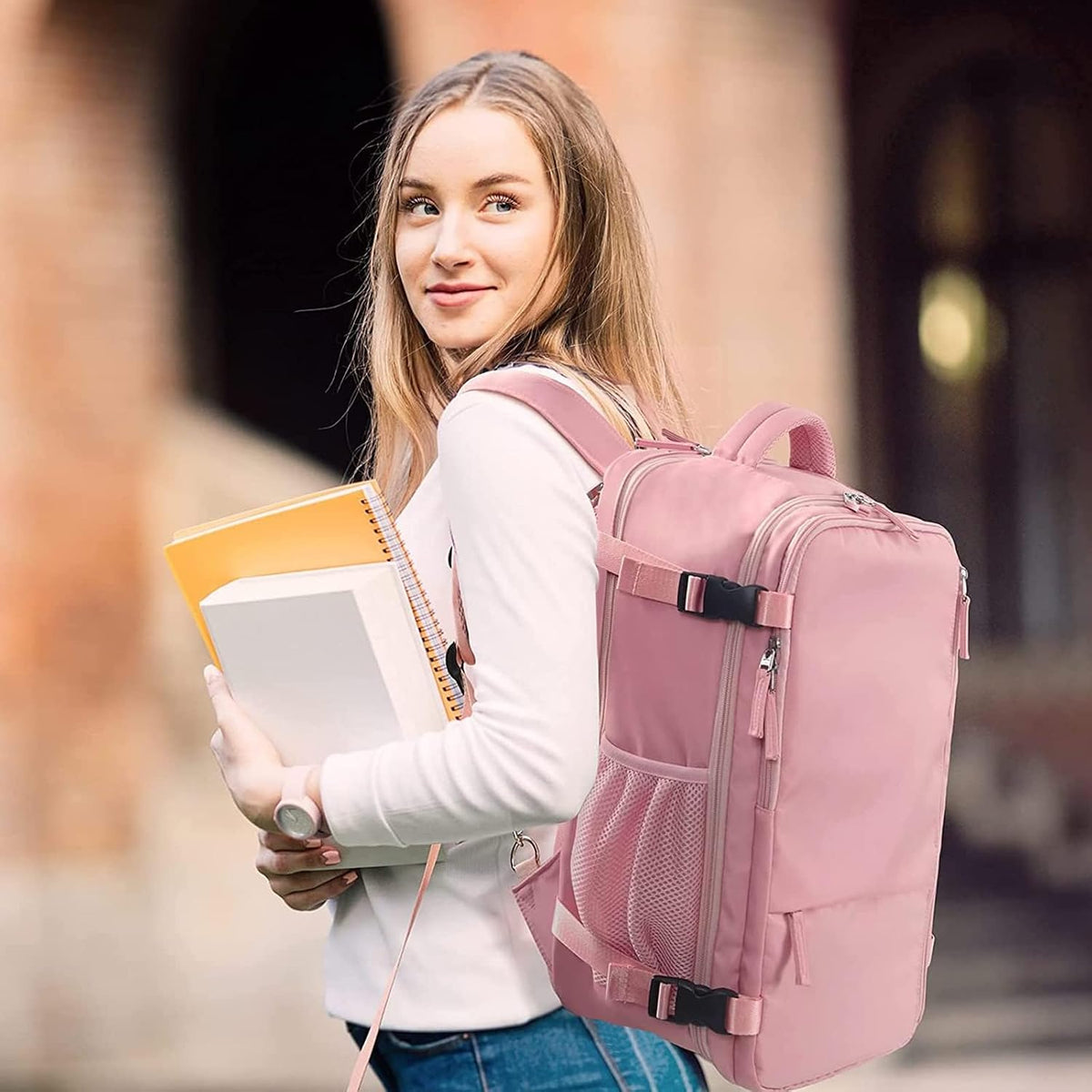 Hanples Mochila de viaje para mujer, mochila impermeable para lapto...
