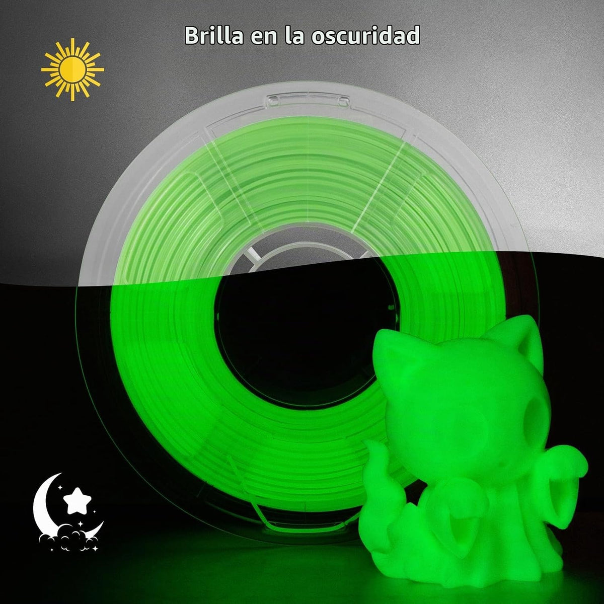 iSANMATE Filamento PETG que brilla en la oscuridad, filamento lumin...
