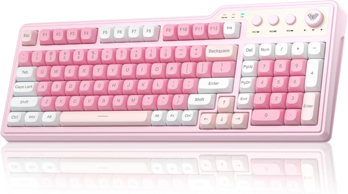 Aula F3099 Teclado inalámbrico para computadora para juegos con tec...