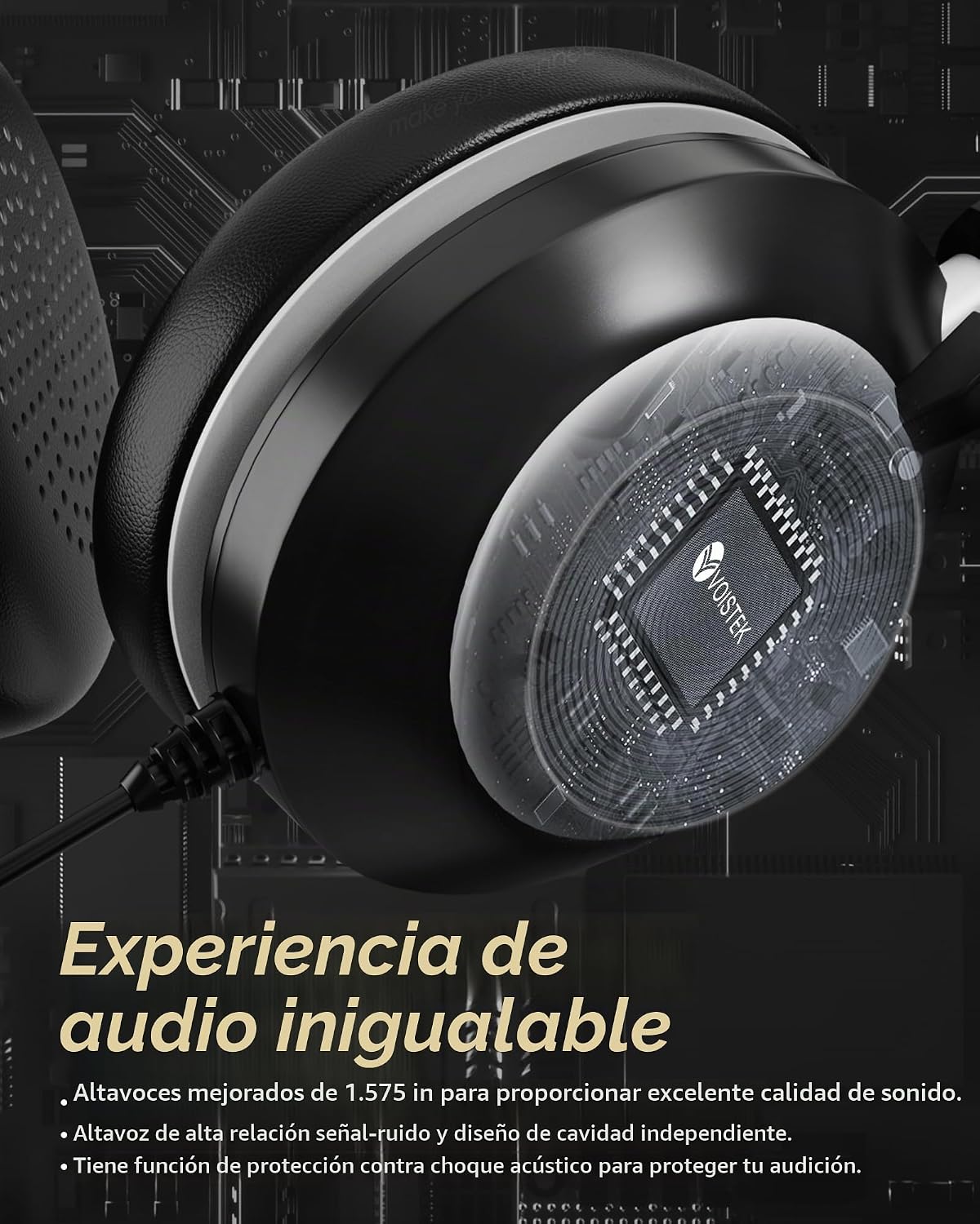 Voistek Auriculares USB con micrófono para PC, auriculares de traba...