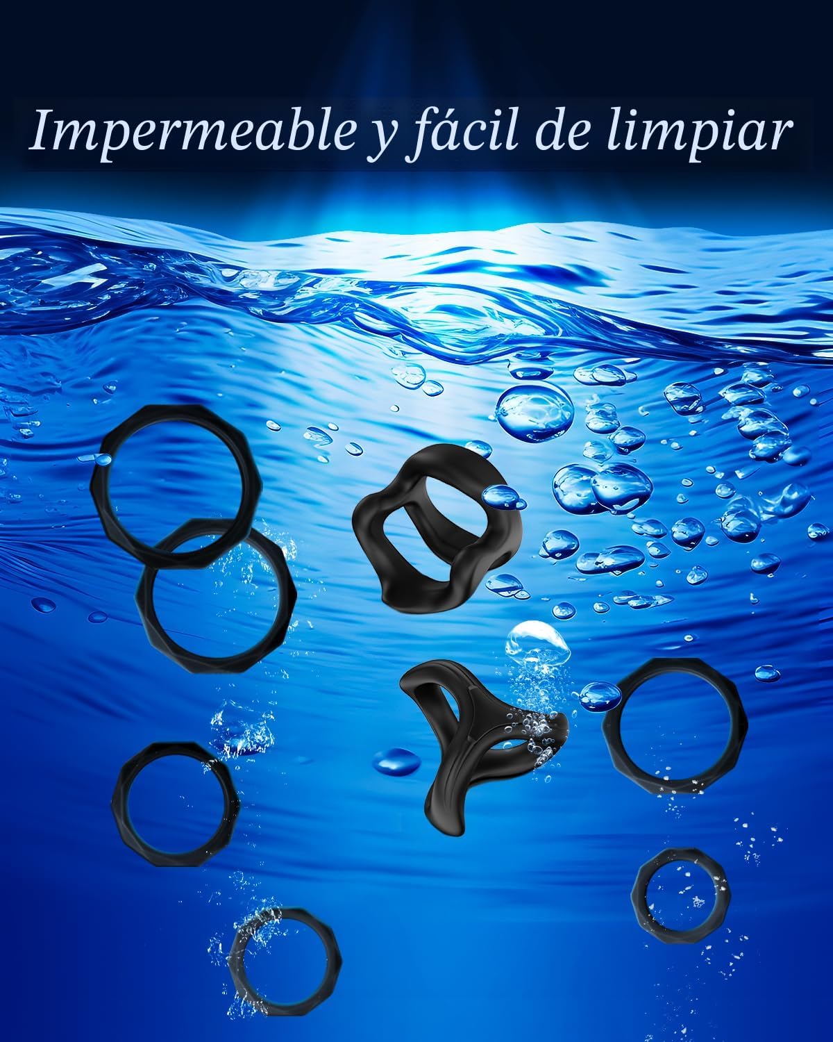Juguetes sexuales Anillo de silicona para el pene para hombres, 8 t...