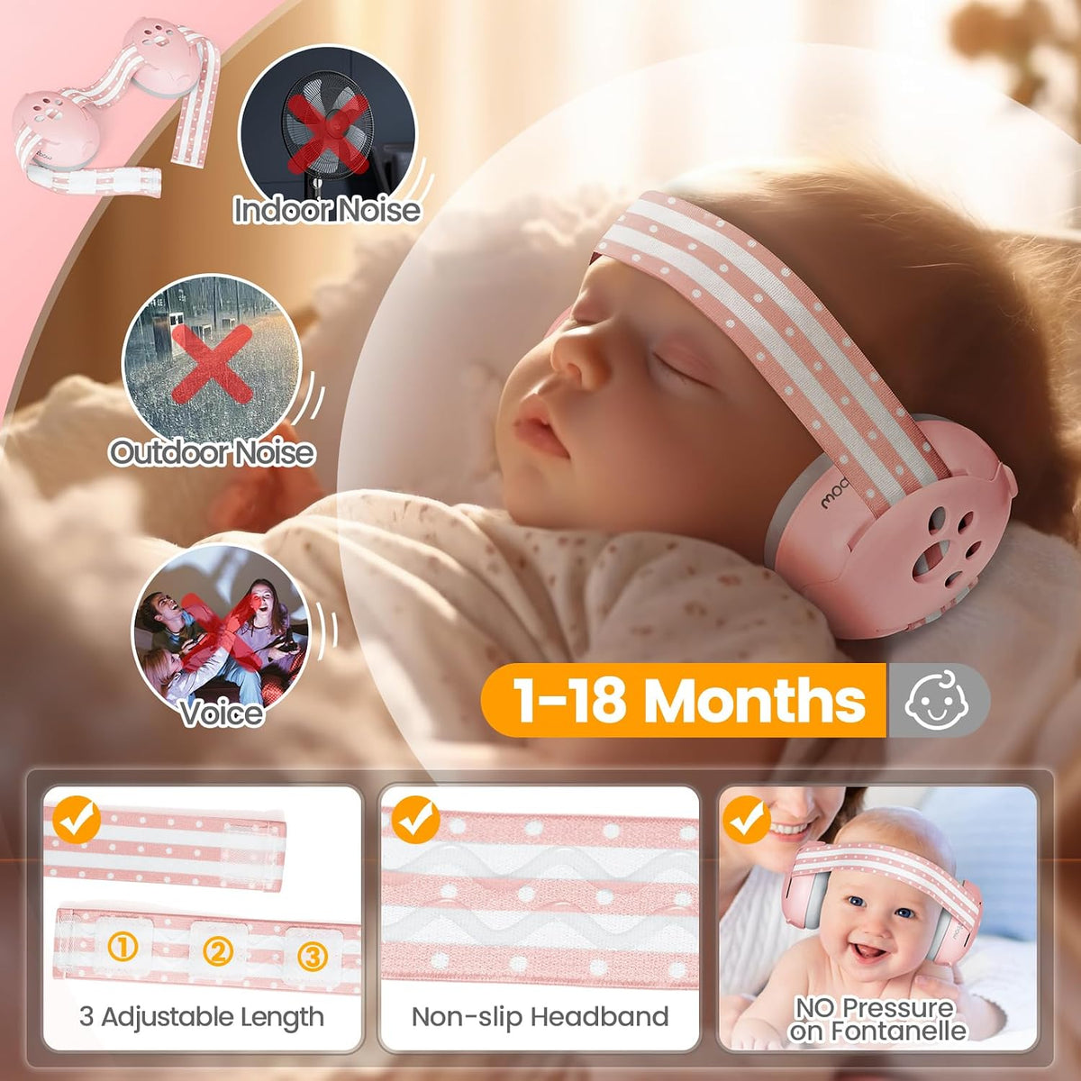 Orejeras 2 en 1 para bebé, protección contra ruido, auriculares con...