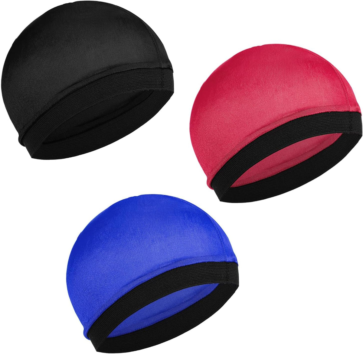 Sibba Juego de 3 gorras de satén para niños, sedosas, durags de pol...