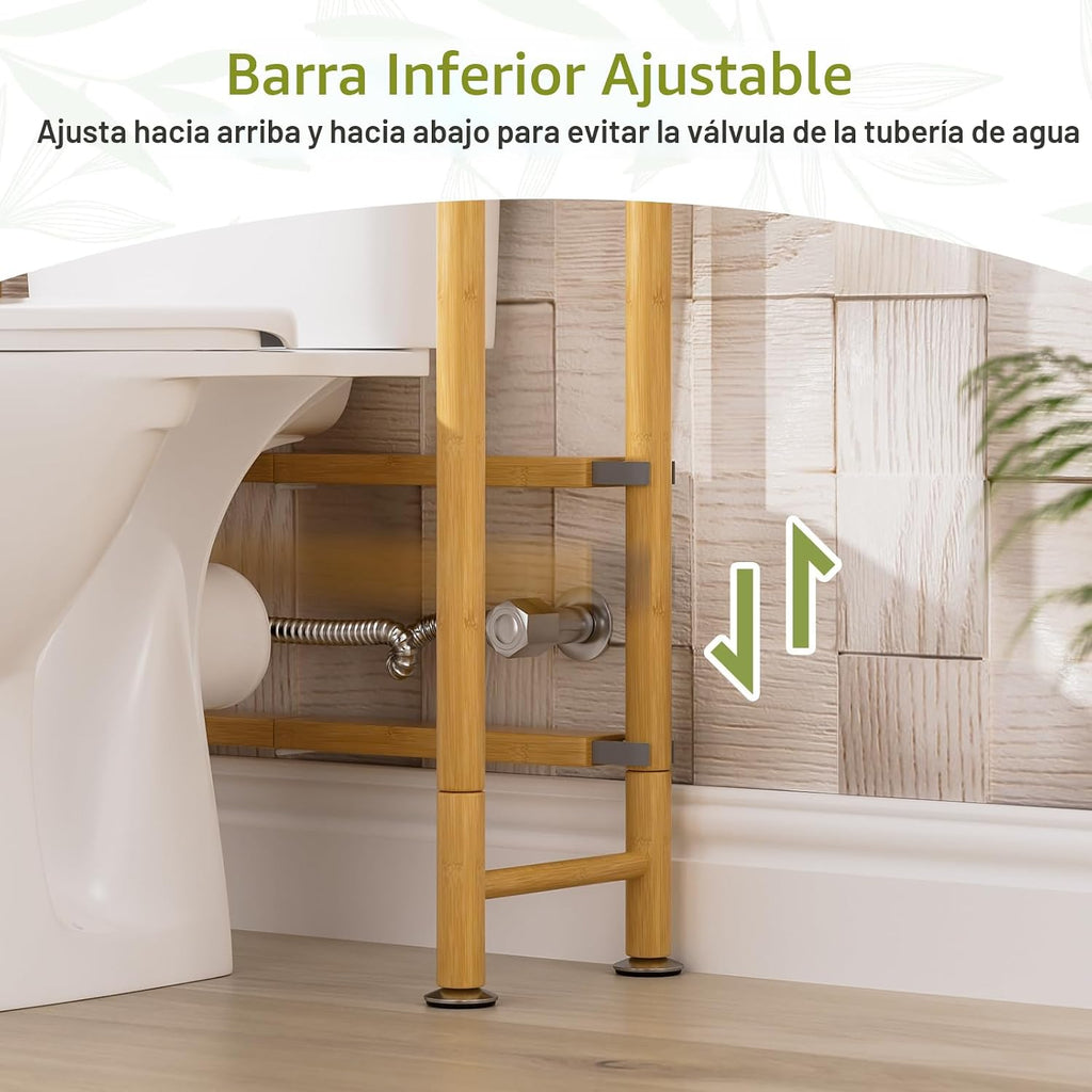 AmazerBath Estante de almacenamiento de bambú sobre el inodoro, est...