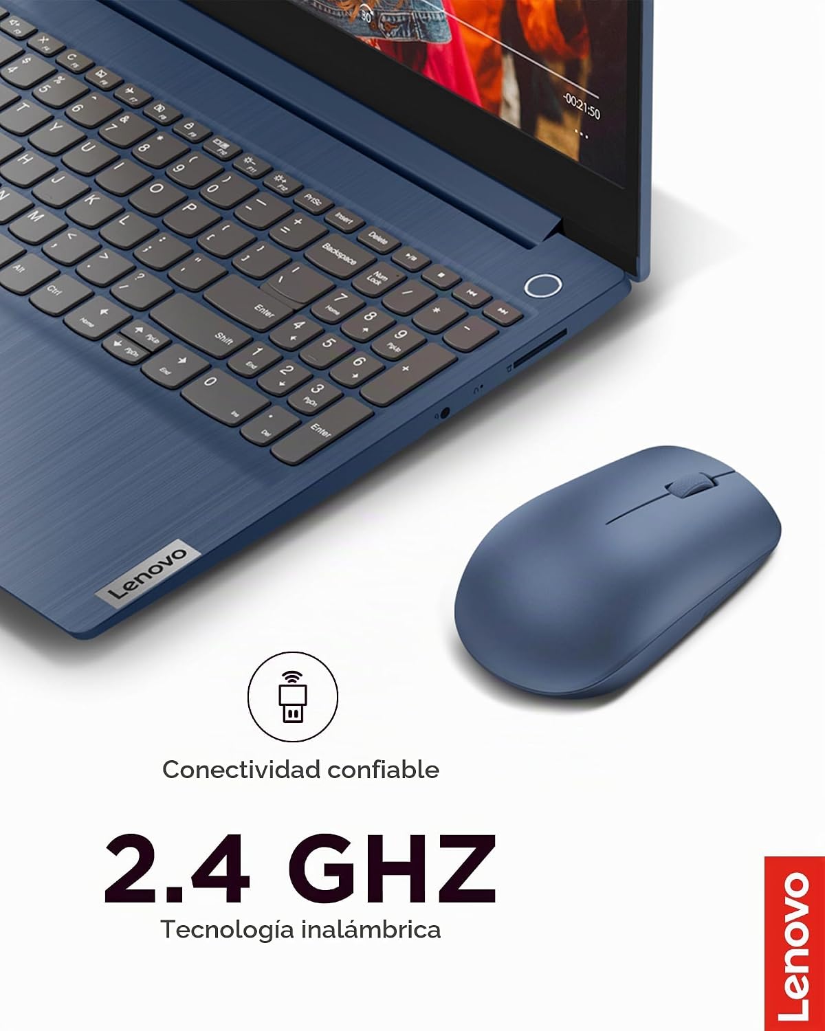 Ratón inalámbrico Lenovo 530 con batería, Nano USB de 2.4GHz, senso...