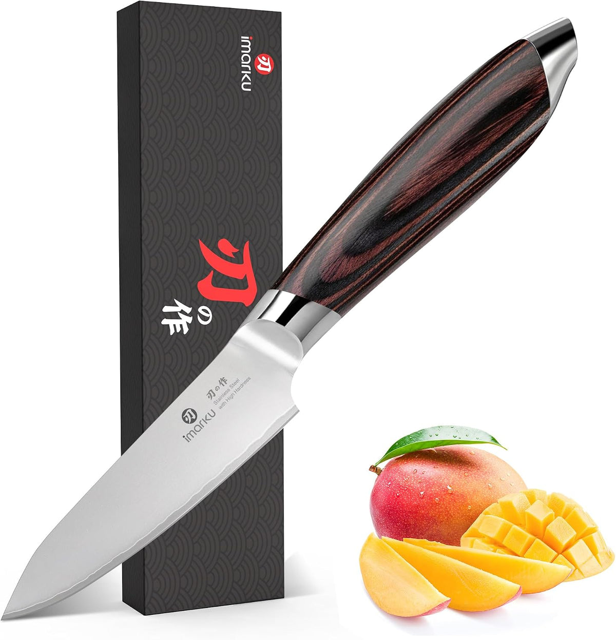 imarku Cuchillo de pelar de 3.75 pulgadas, cuchillo japonés de acer...
