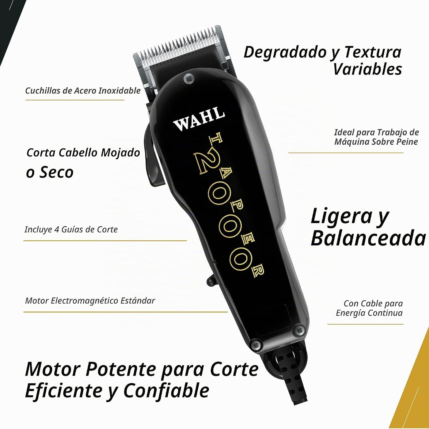 Wahl Profesional - Corte ajustable cónico 2000, cortadora de pelo e...