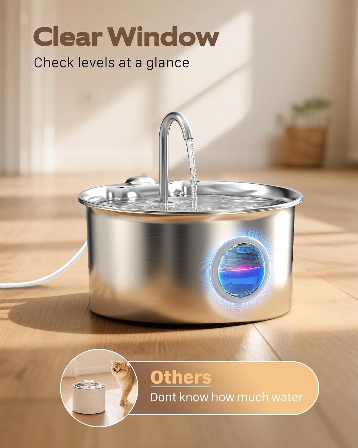 Fuente de agua para mascotas de acero inoxidable: fuentes de agua p...