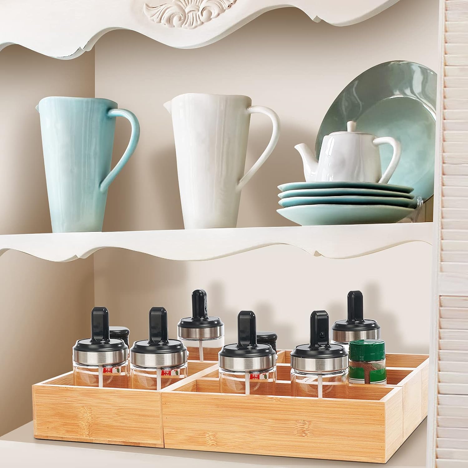 Fabsome Organizador de Cajones de Baño, Caja Contenedor de Bambú pa...