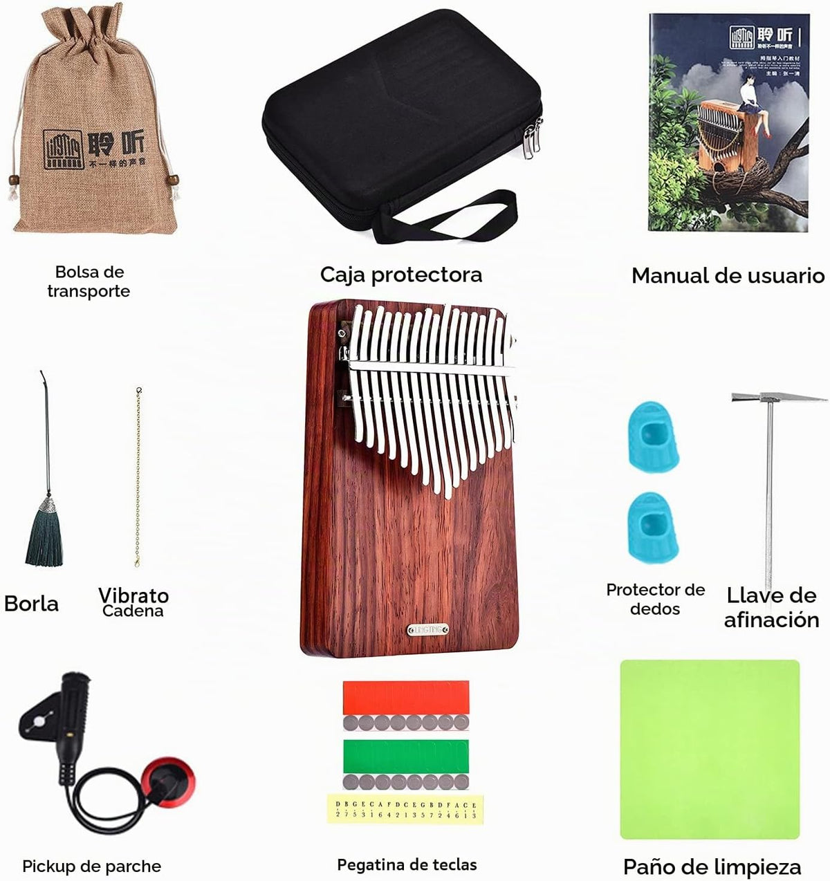 LingTing Kalimba - Piano de pulgar de 17 teclas Mbira, regalo para...