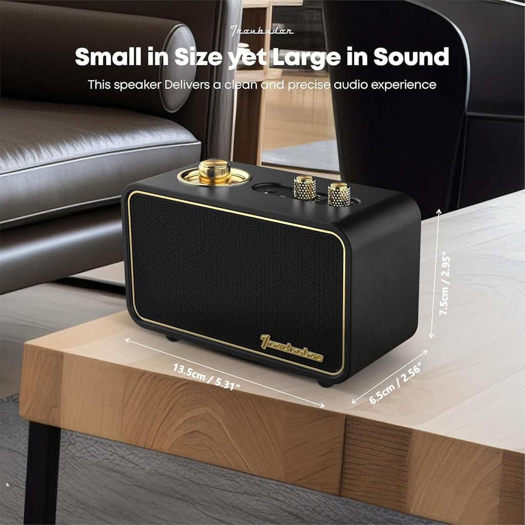 Radio Bluetooth Retro de Madera, Portátil, Inalámbrica, Negra | Alt...