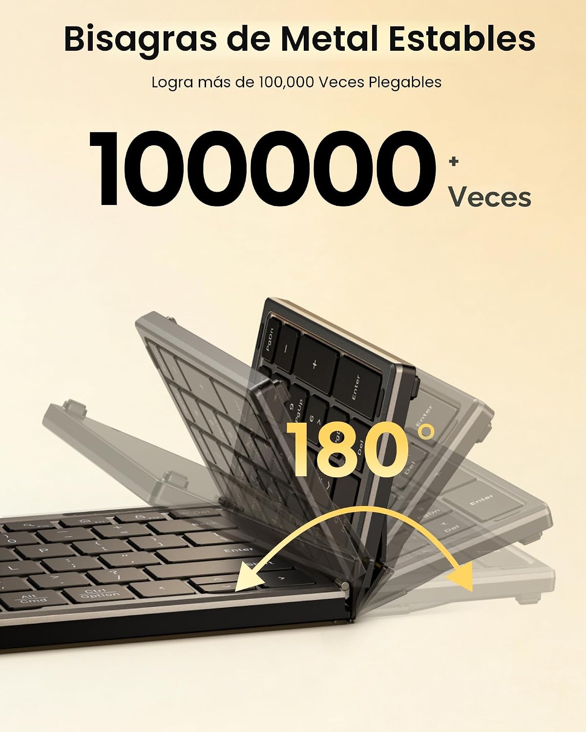 Ghajz Combo de teclado y mouse plegable portátil, Bluetooth ×2+USB...