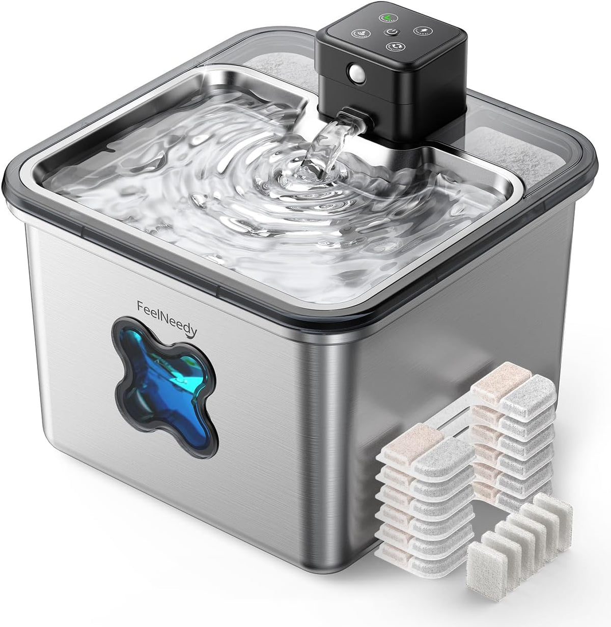 Fuente de Agua para Gatos Inalámbrica + 6 Filtros: [Filtro Visual]...