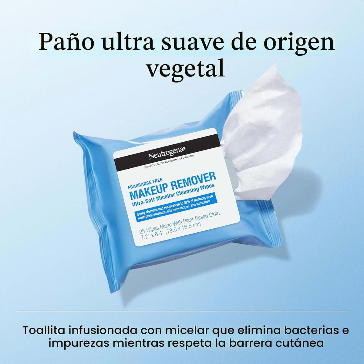 Neutrogena Toallitas desmaquillantes, sin fragancia, 2 paquetes de...