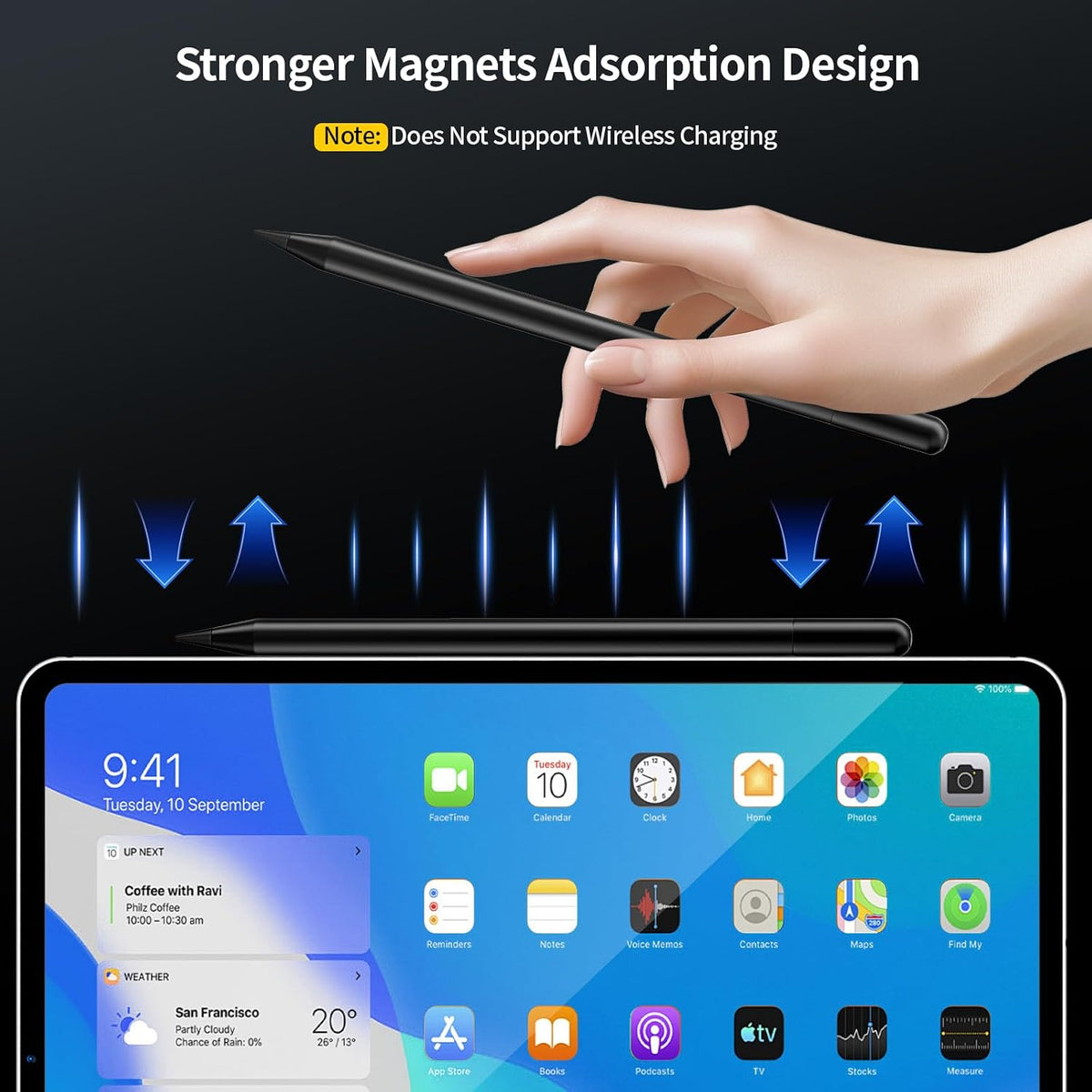 Tresoba Lápiz digital para iPad FindMy compatible con Apple iPad 6-...