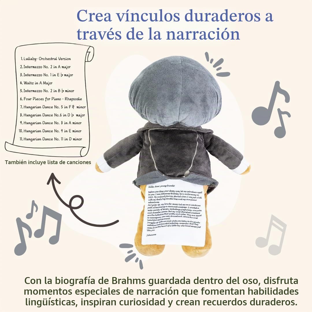 Vosego Virtuoso Bears - Juguetes de peluche de doble modo con músic...