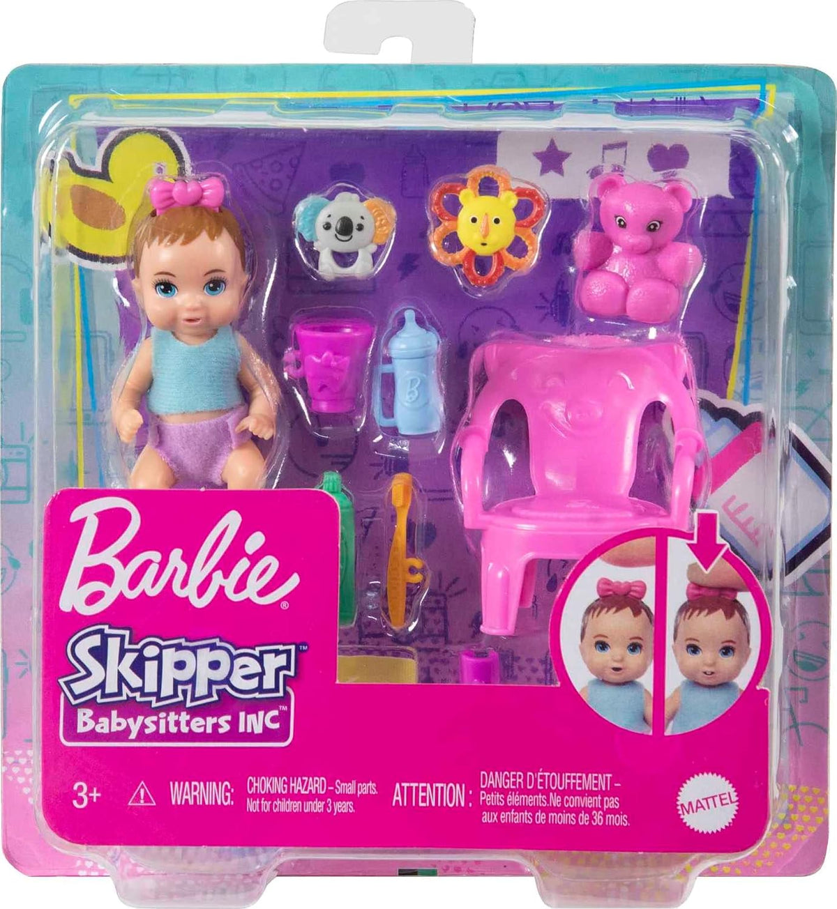 Barbie Skipper Babysitters Inc Baby - Muñeca pequeña y accesorios,...