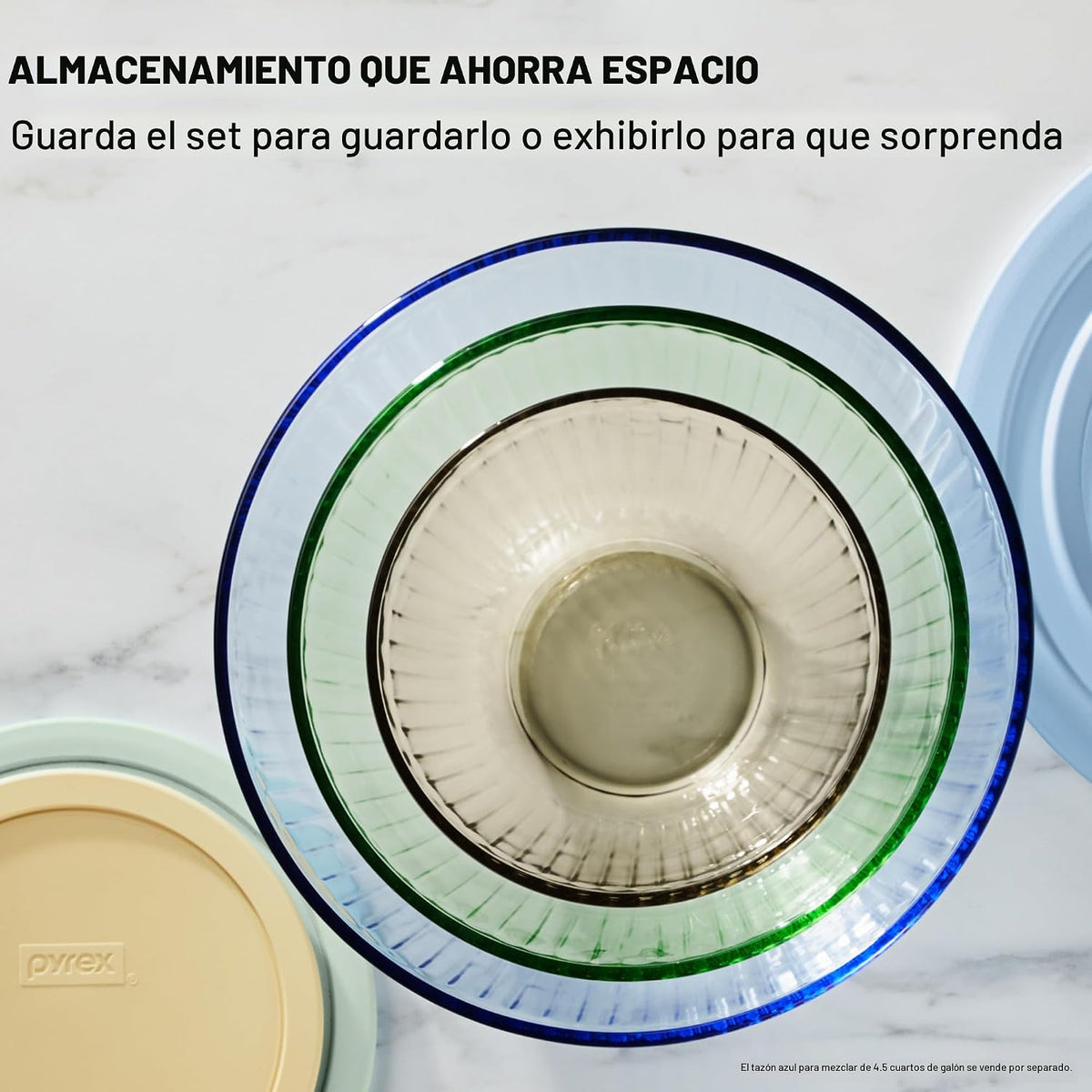 Pyrex Colors - Paquete de 2 recipientes de vidrio tallado de color...