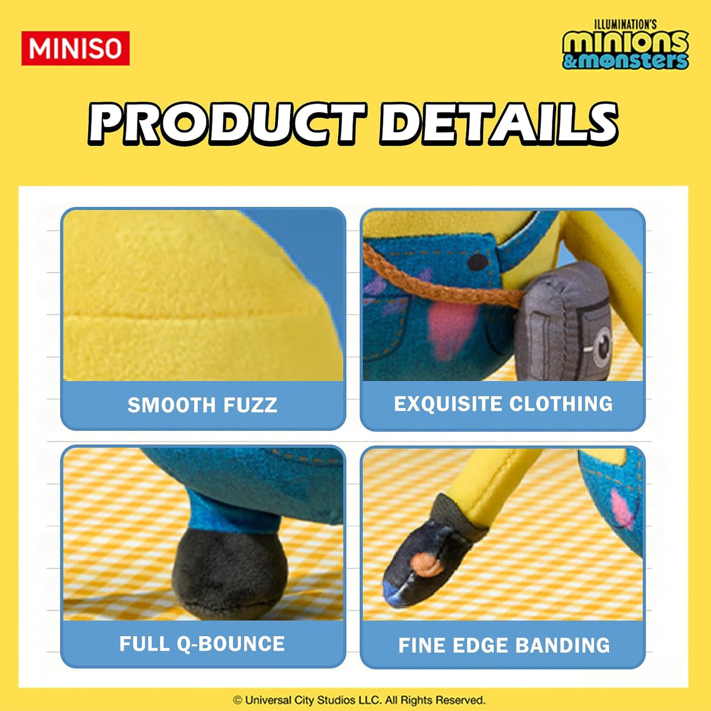 MINISO Peluche de James Minion de 11 pulgadas, peluche de Minions |...