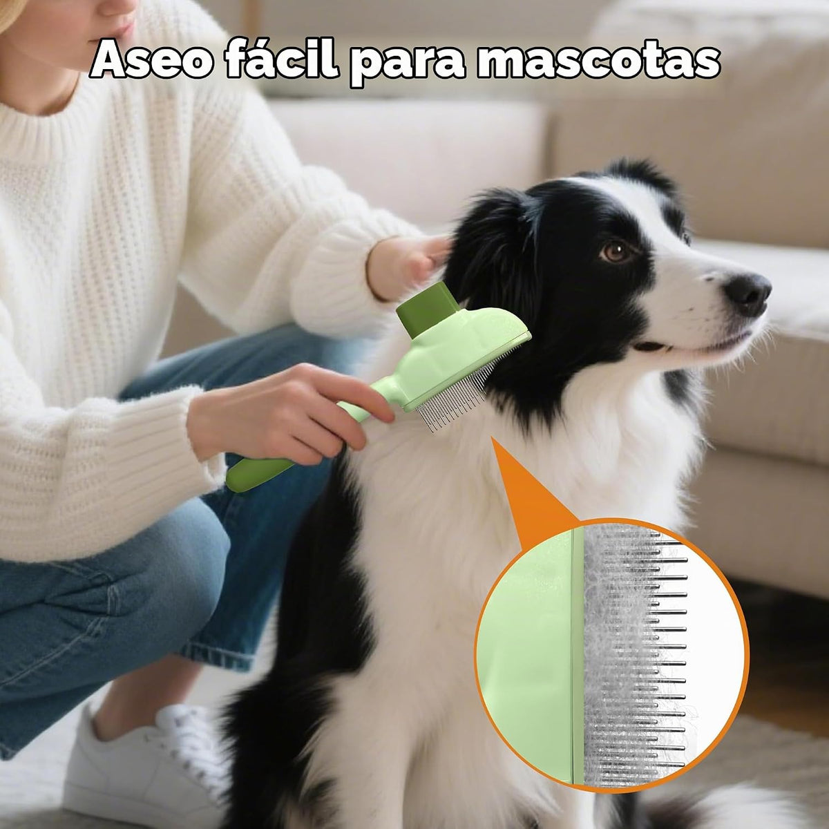 KHQBG Cepillo de pelo de gato y cepillo para perros, cepillo de des...