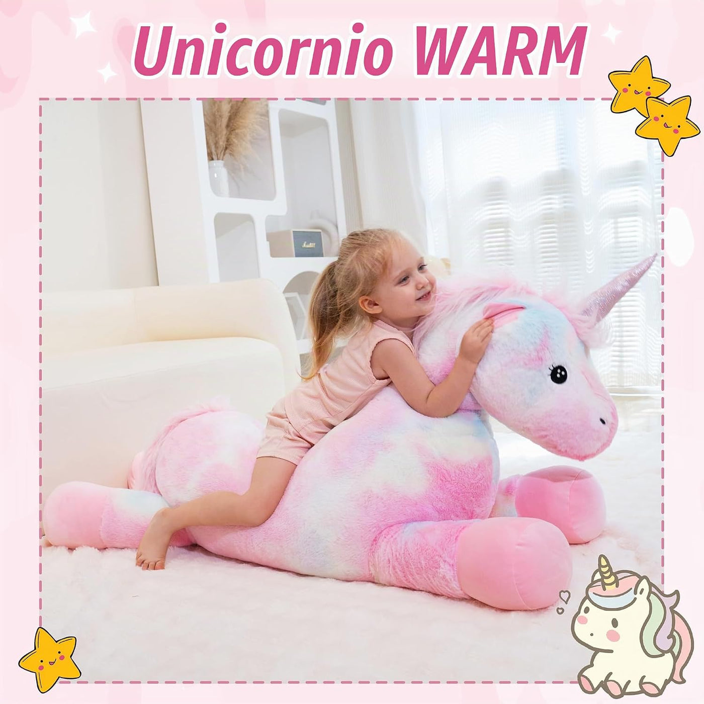 GADXV Peluche de unicornio grande, regalo de unicornio de 44 pulgad...