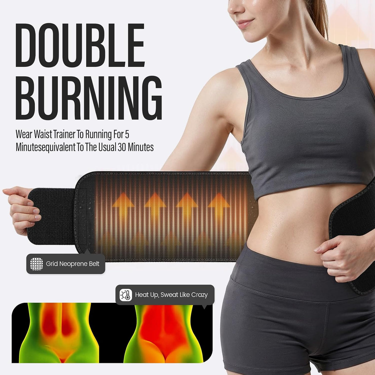 Aimoo Entrenador de cintura para mujeres y hombres, banda de sudor...