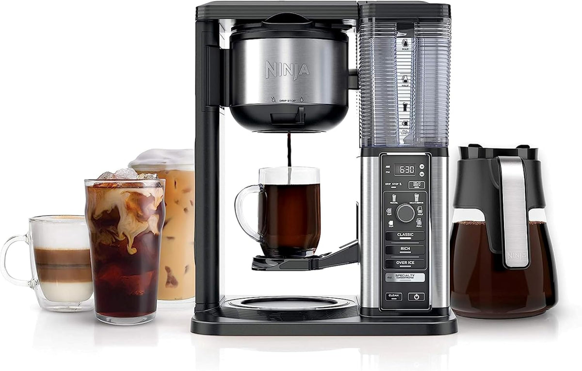 Cafetera Ninja, jarra de 10 tazas, espumador plegable, negro, CM401...