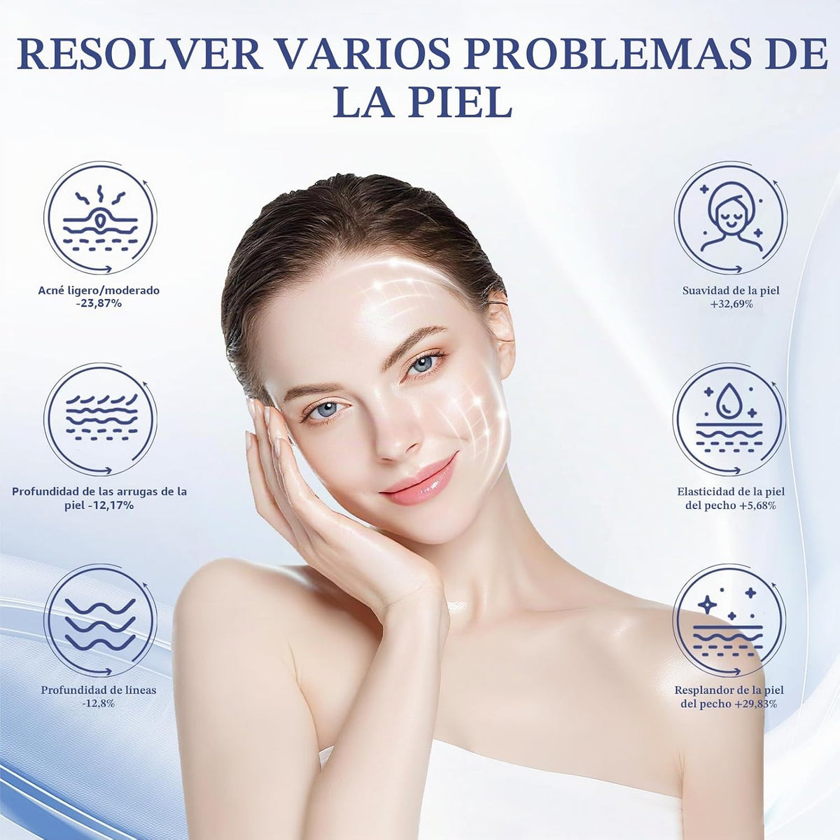 GIHWRRI Terapia de luz roja para cara y cuello, máscara de terapia...