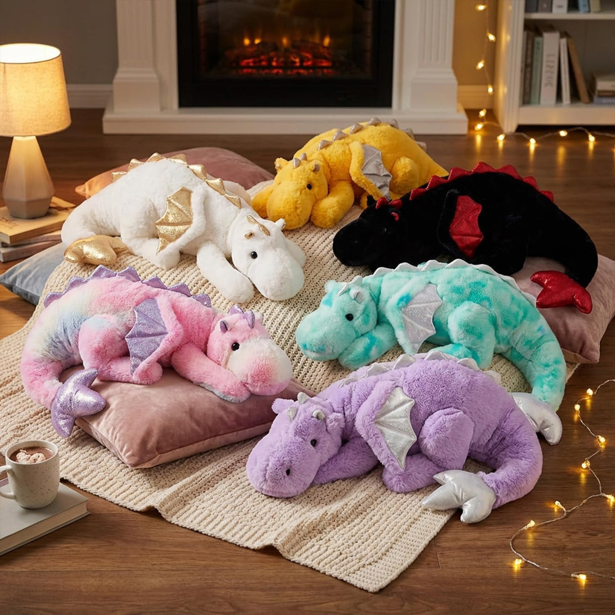 ARELUX - Gran juguete de peluche de dragón de 36 pulgadas, lindos a...
